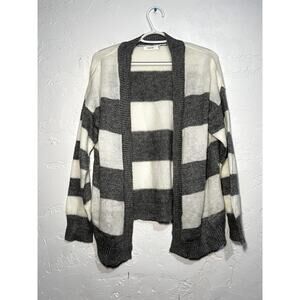 Mod Ref stripe open front‎ cardigan womens m/l minimalist contemporary casual
